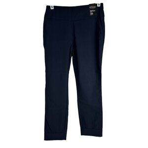 New York & Company Whitney Pull-On High-Waist Crop Pants XS Navy Stretch Comfort